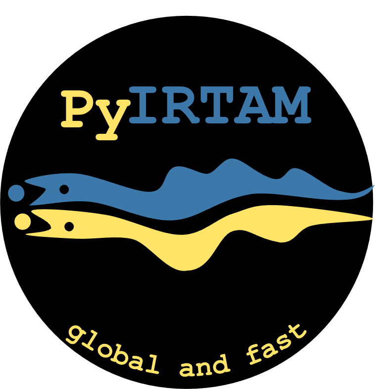 Black circle with PyIRTAM logo of two snakes marking the data-influenced EIA