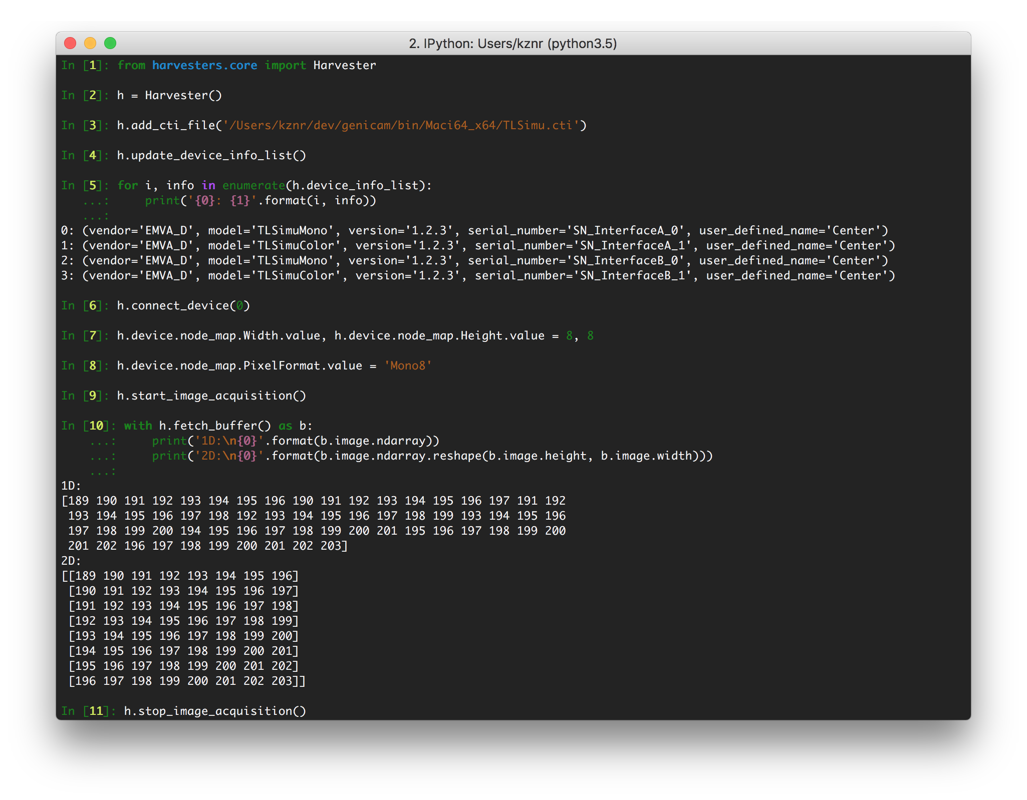 Harvester on IPython