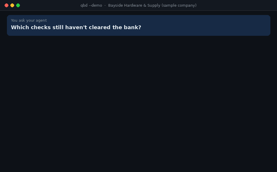 qbd uncleared finds a check not cleared in 41 days and a payment stuck in an unfinished reconciliation
