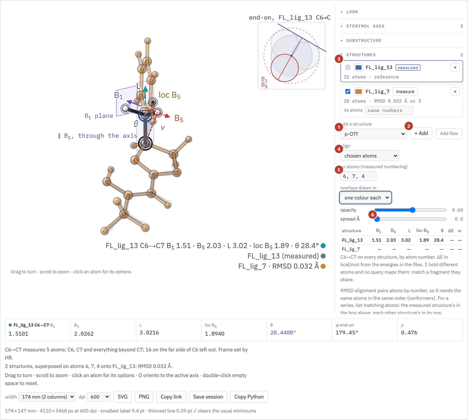 Several structures stacked and superposed in the feature explorer.