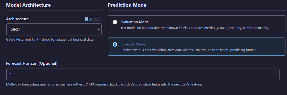 Prediction configuration