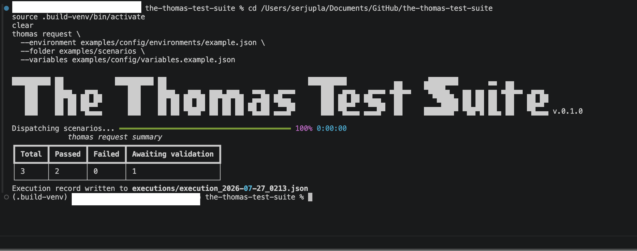 thomas request running against the bundled examples