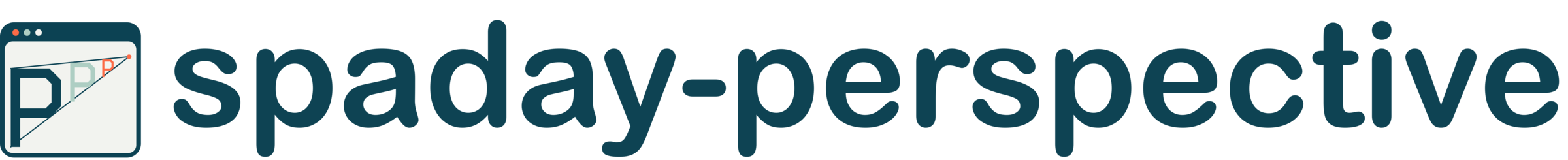 spaday-perspective logo, receding Perspective P letterforms inside a browser window