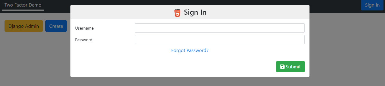 login modal