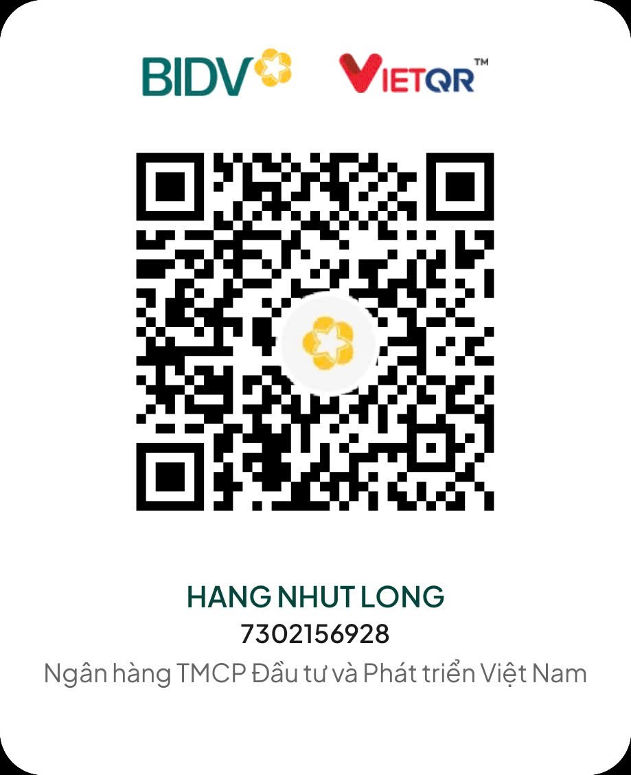 VietQR donation code for HANG NHUT LONG at BIDV