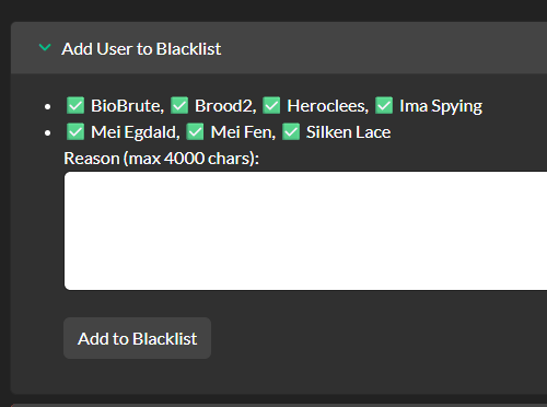 Screenshot of Add BL