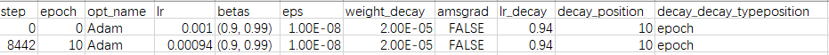 Optimizer info