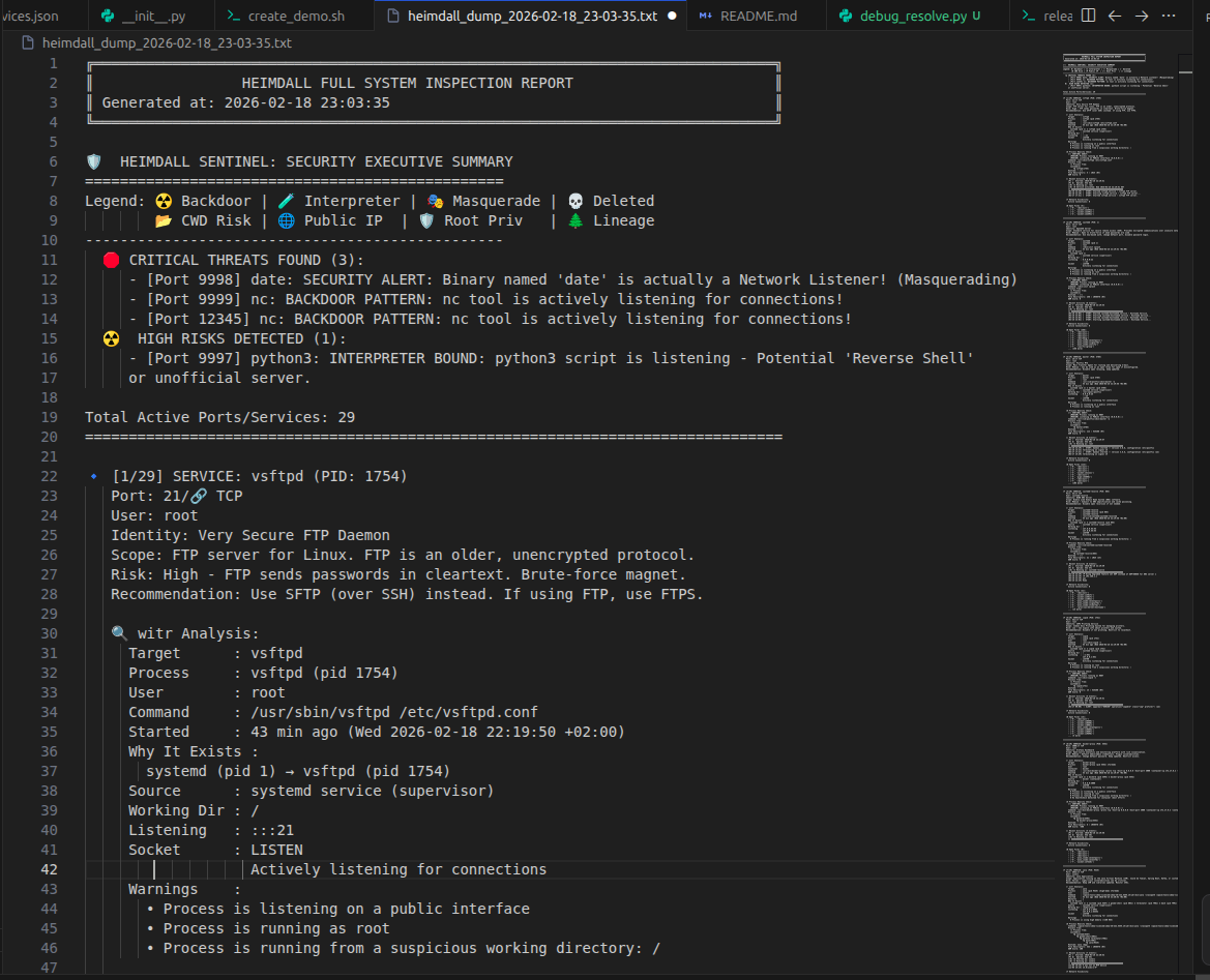 heimdall sentinel executive summary report