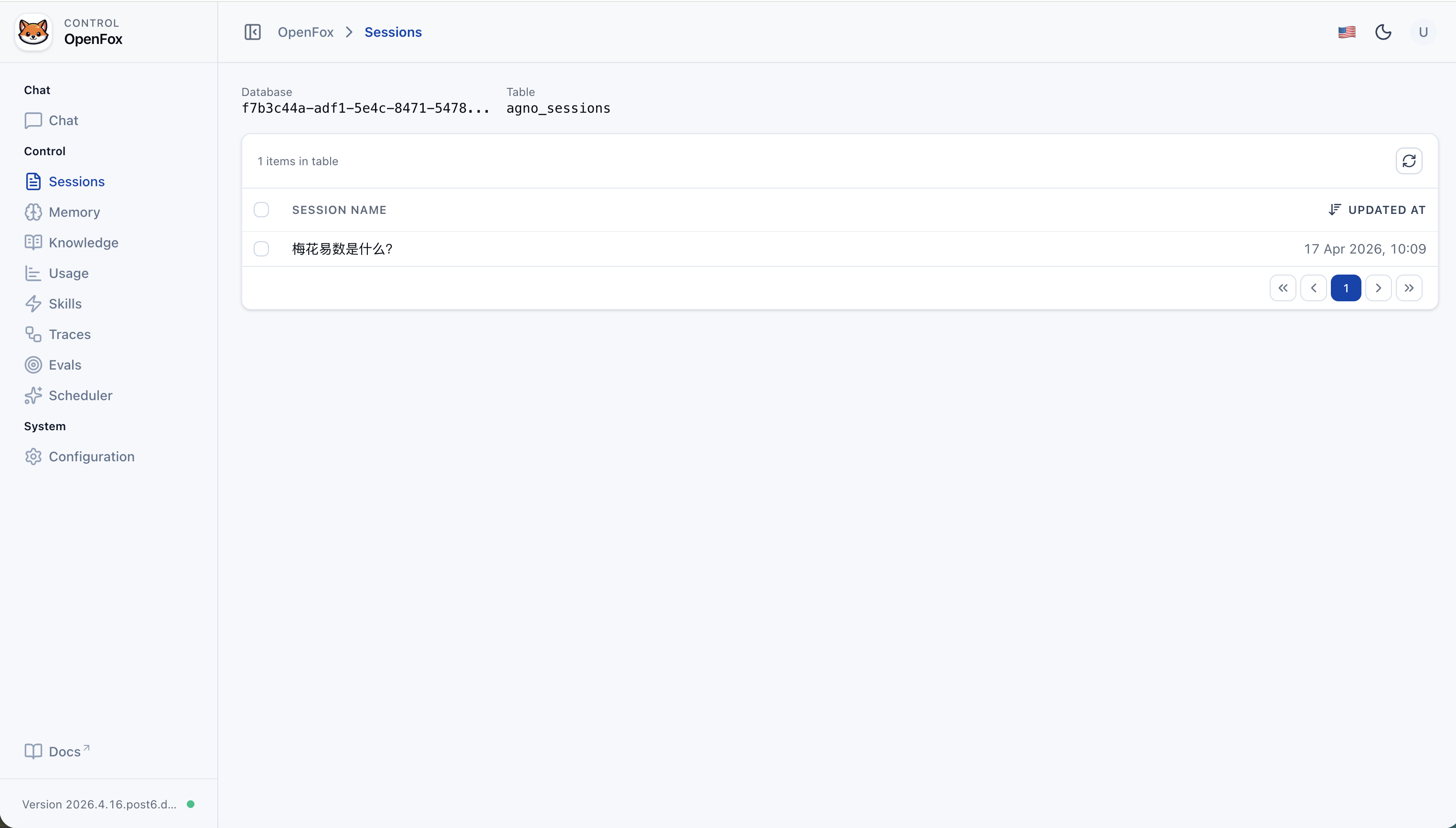 OpenFox Web — Sessions