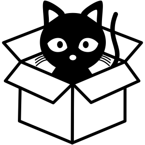 a monocat in a box