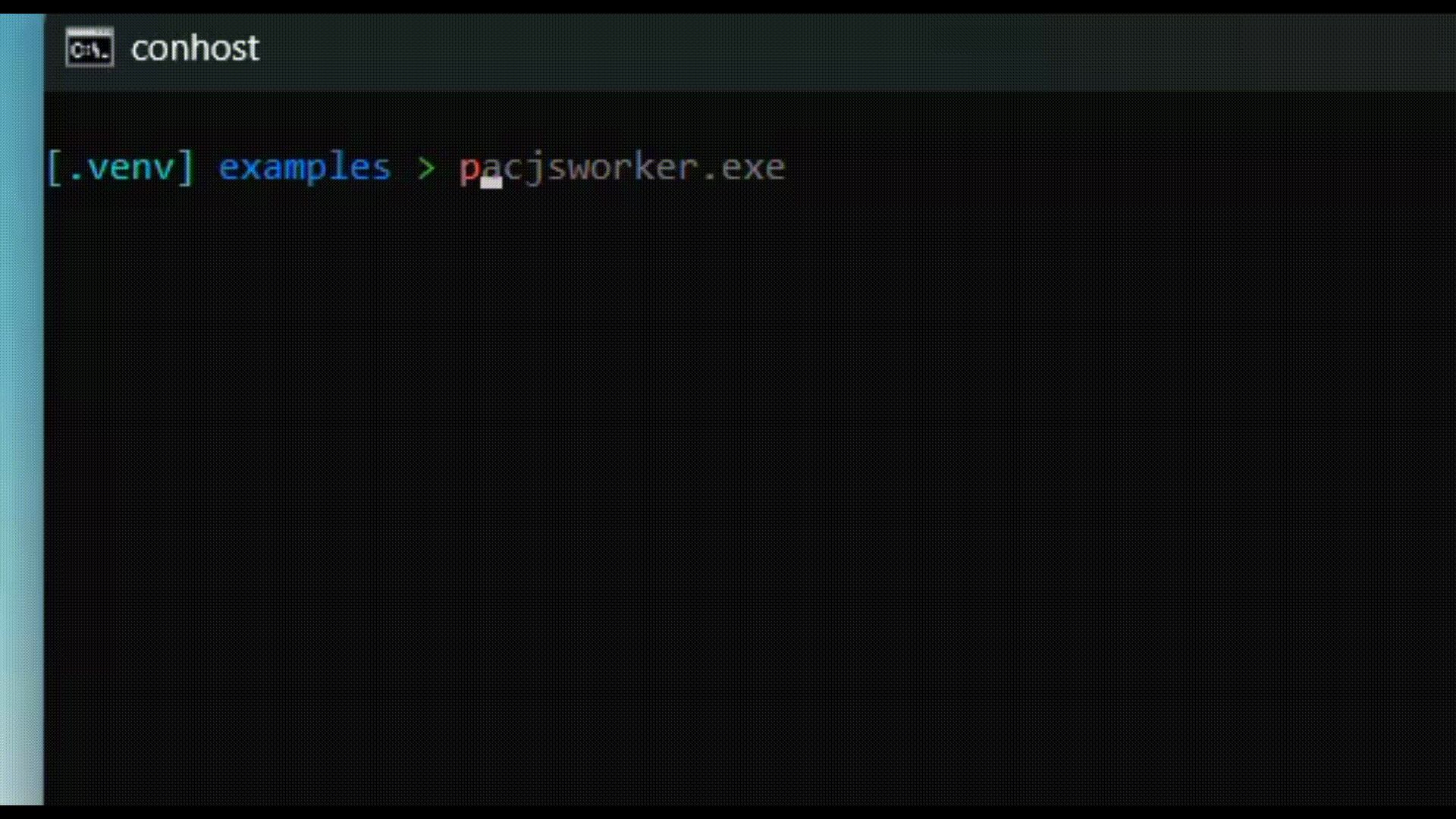Windows Conhost Demo: Demonstrates how the spinner runs with virtual terminal mode enabled on Windows' old `conhost.exe`.