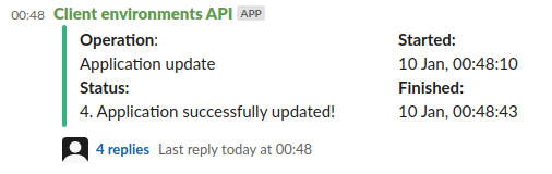 4. Application successfully updated!
