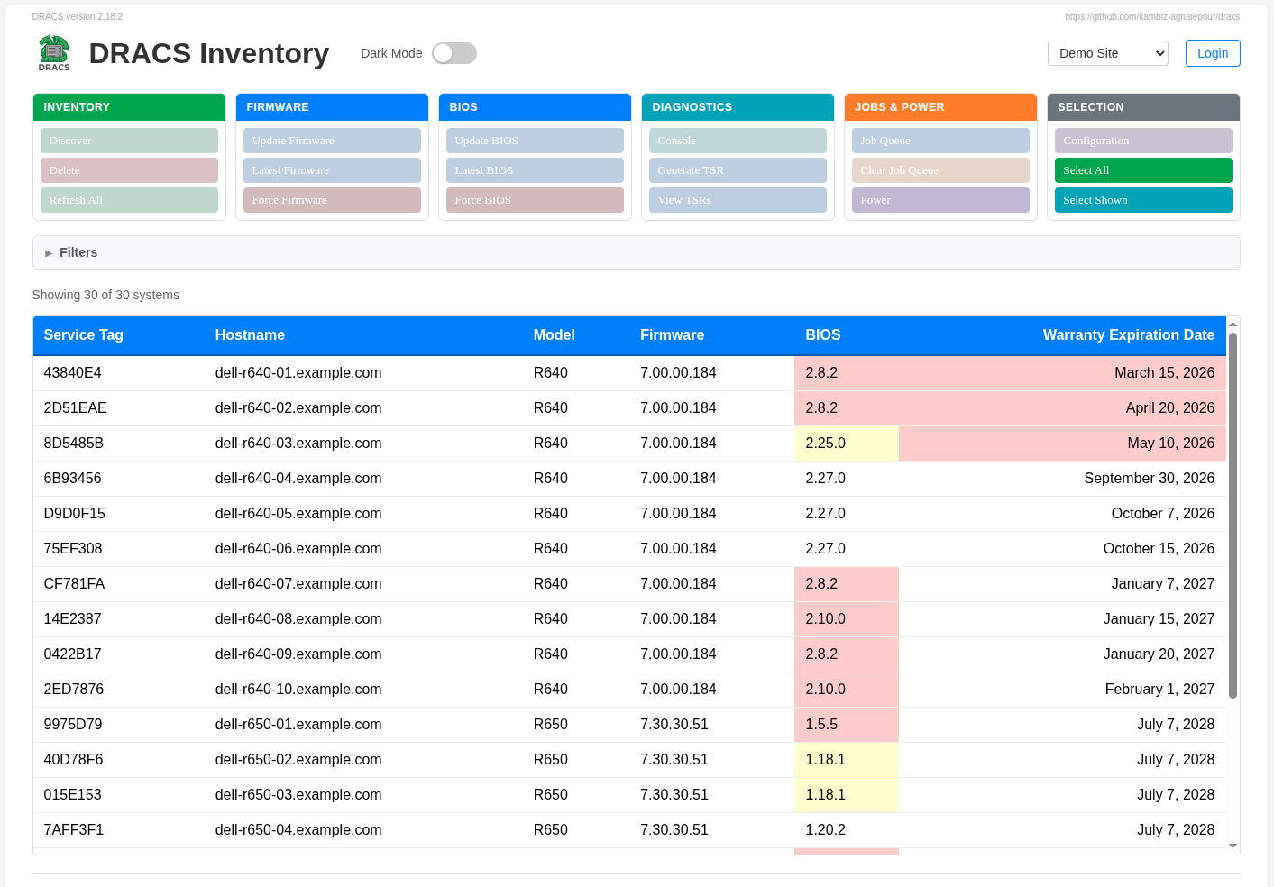 Inventory — light theme, anonymous