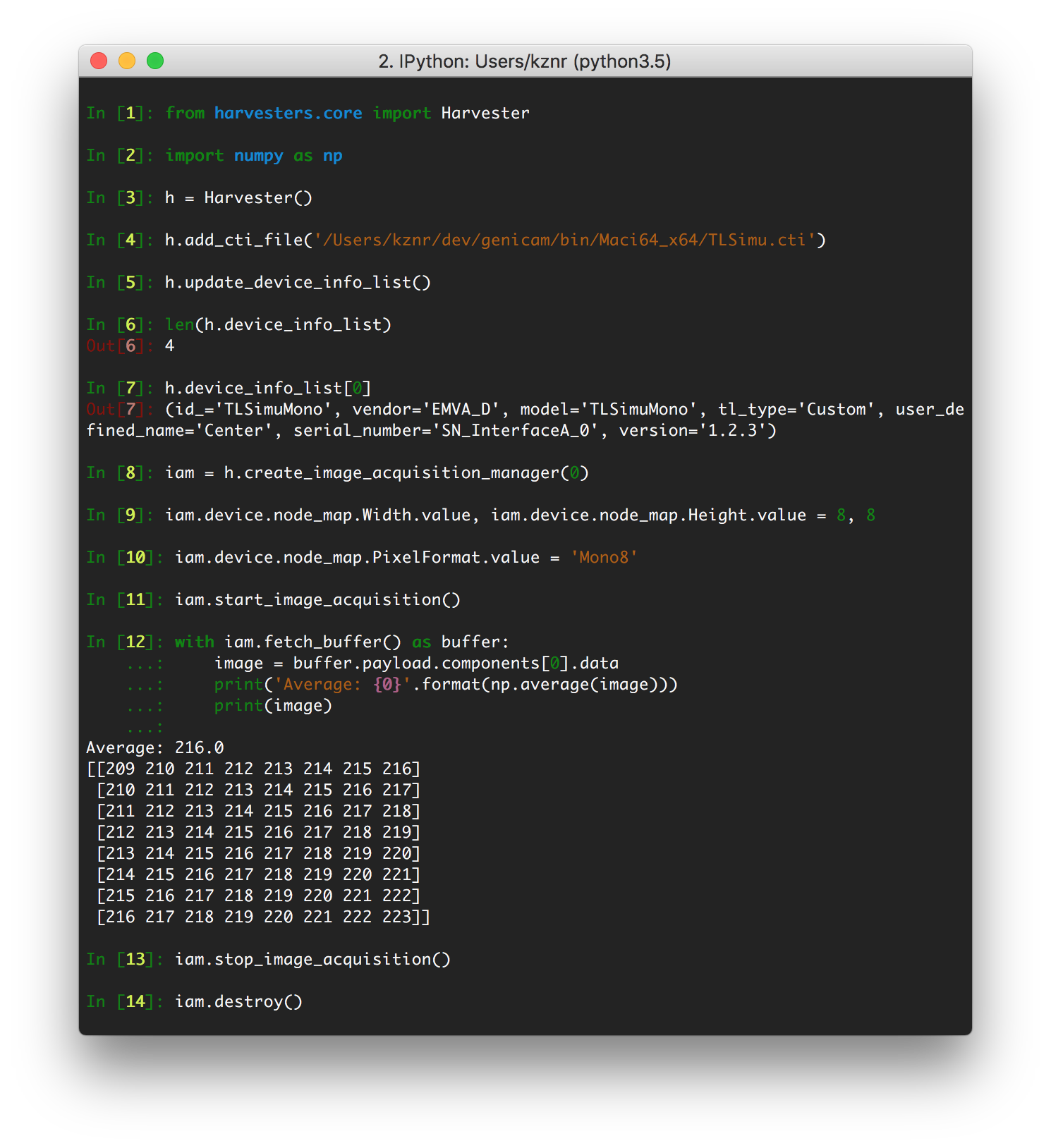 Harvester on IPython