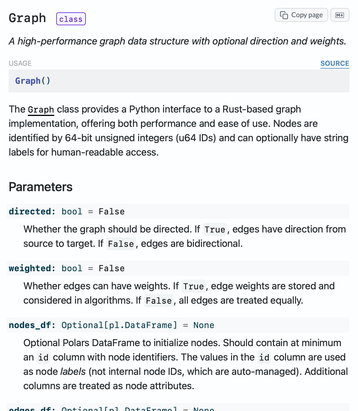A method documentation page with signature and examples