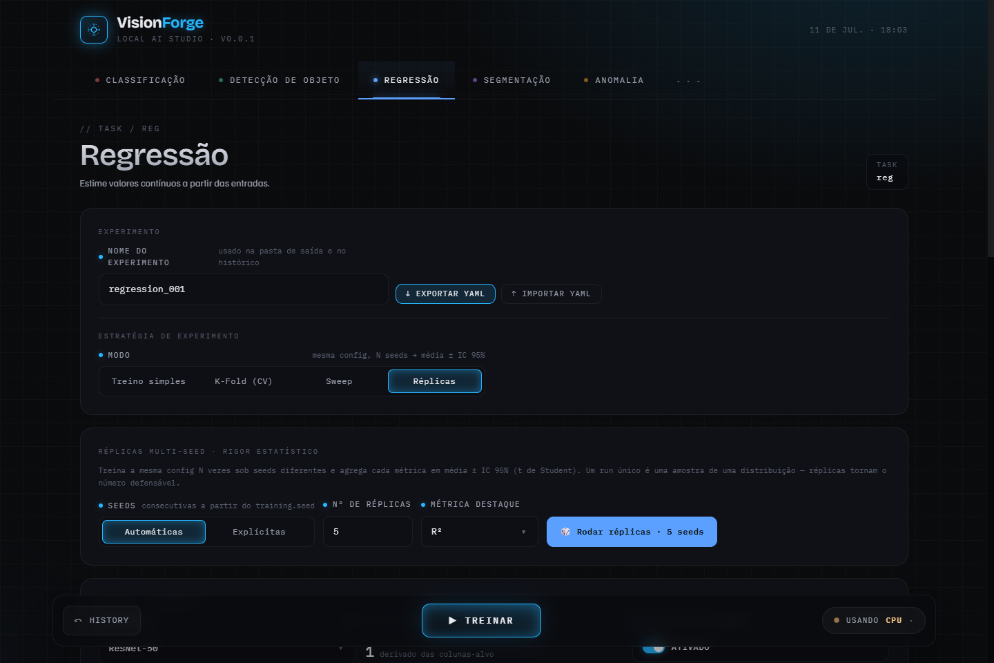 Multi-seed replicates — same config, N seeds, mean ± 95% CI