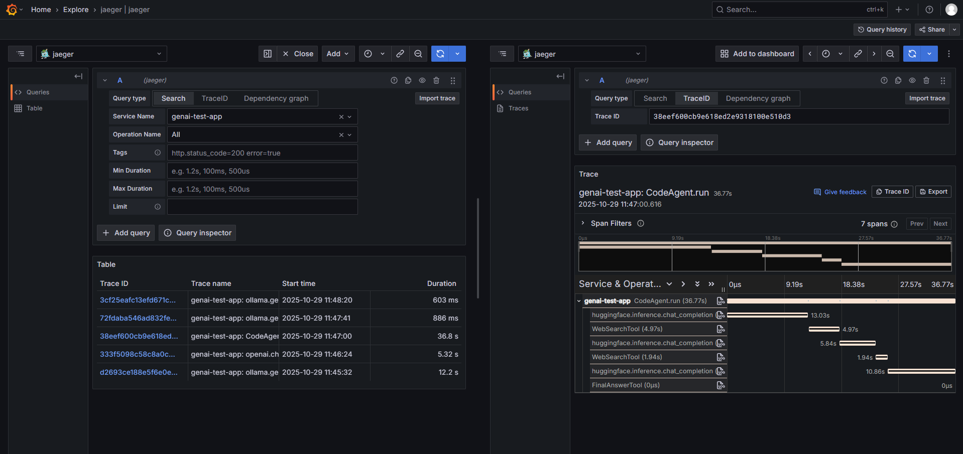 SmolAgent Traces with Tool Calls