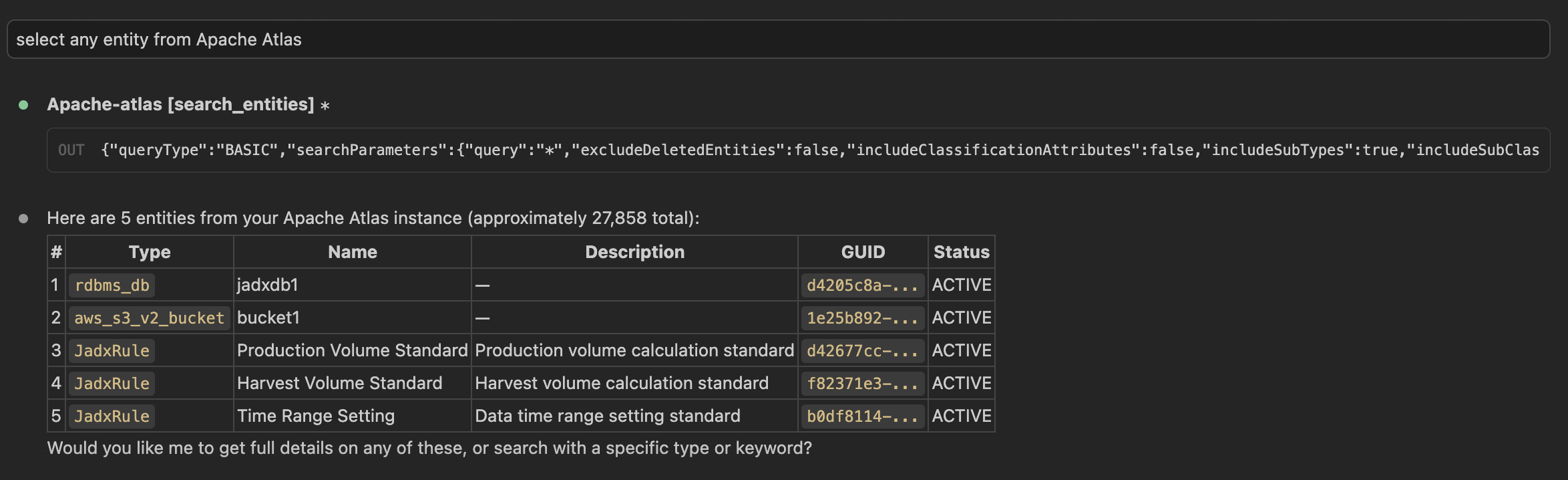 Search entities demo