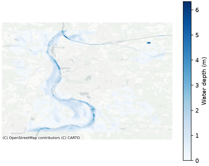 Downloaded flood-depth map