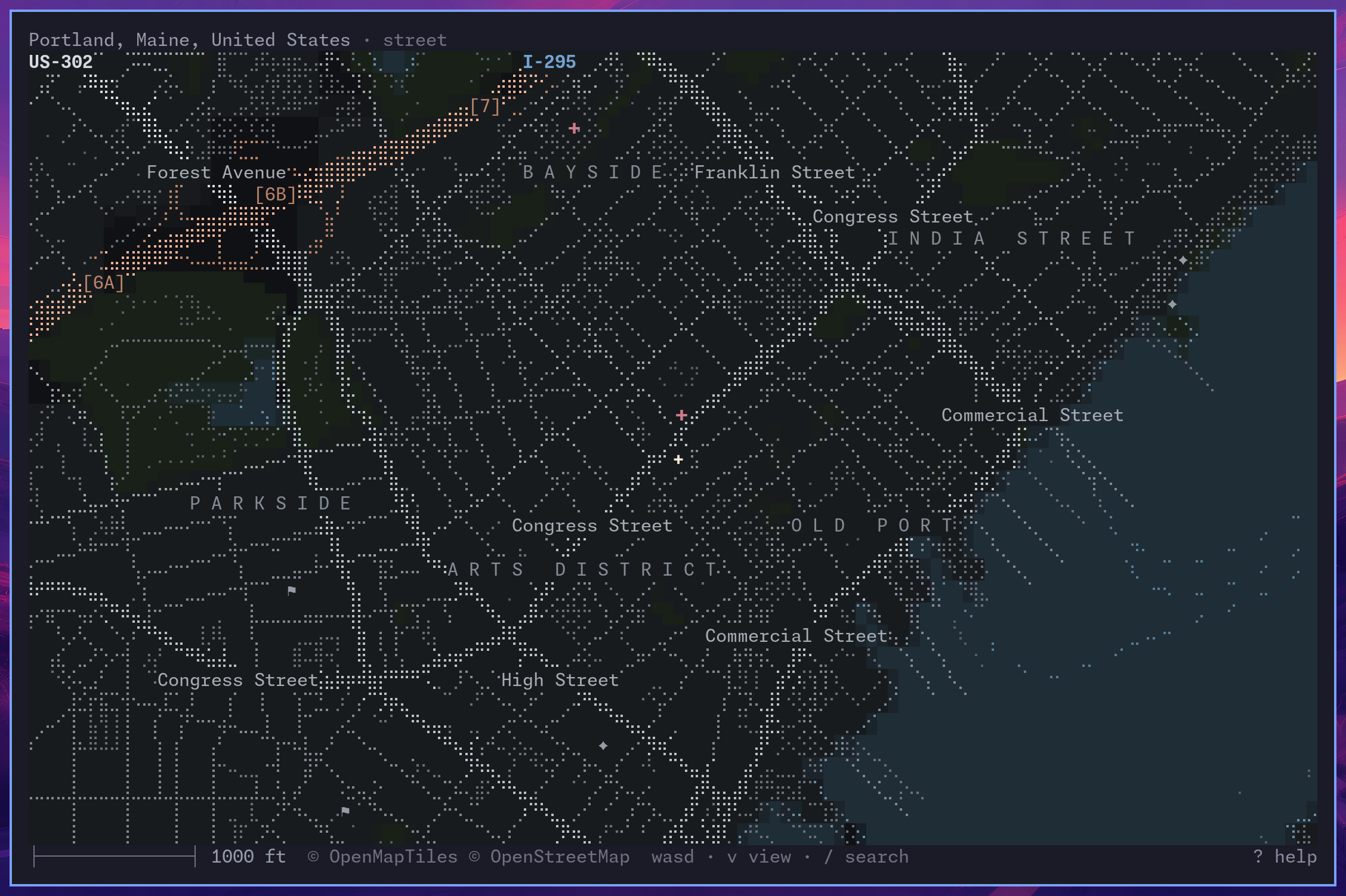 street map of Portland, Maine