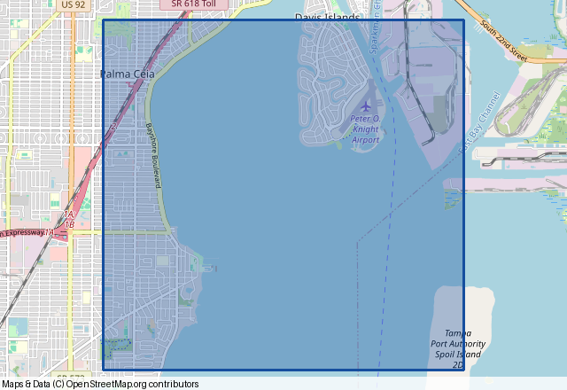 A translucent polygon on a map