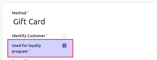 Payment method used for loyalty program