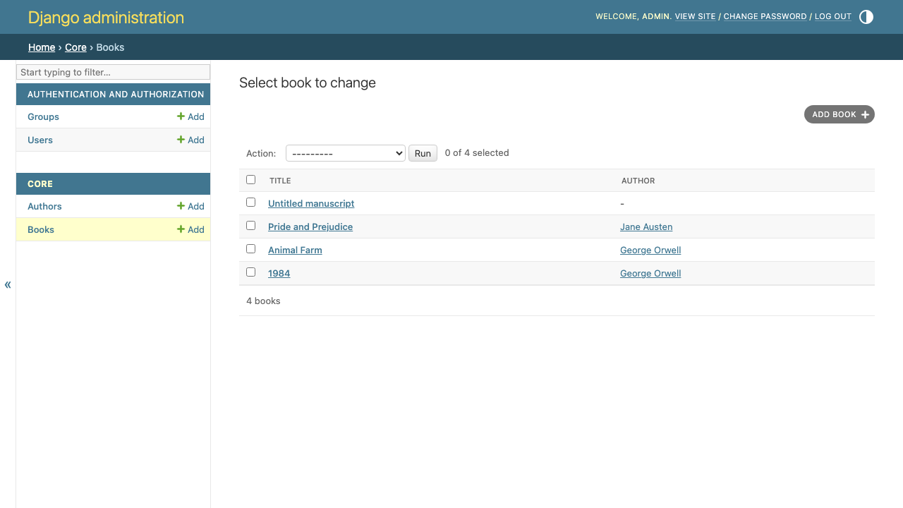 Book changelist with the mixin