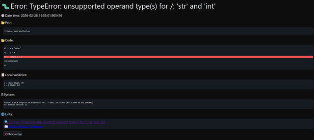Crashprobe HTML report example