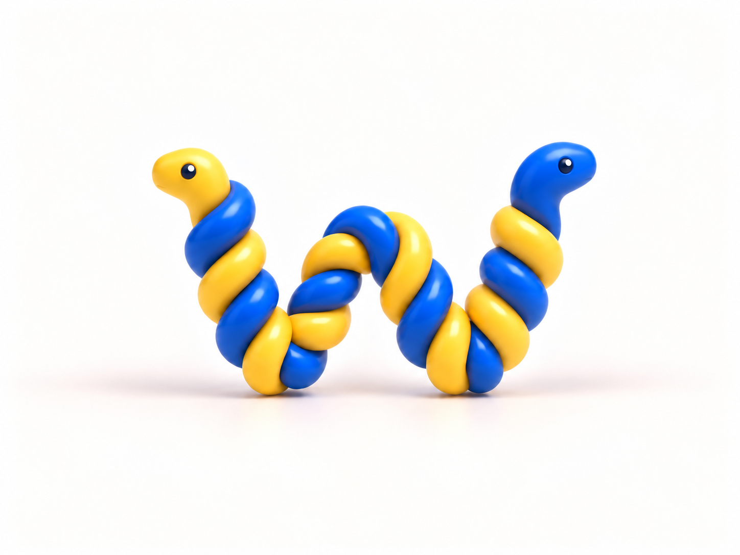 The wend logo: two snakes, one blue and one yellow, twisted into a W