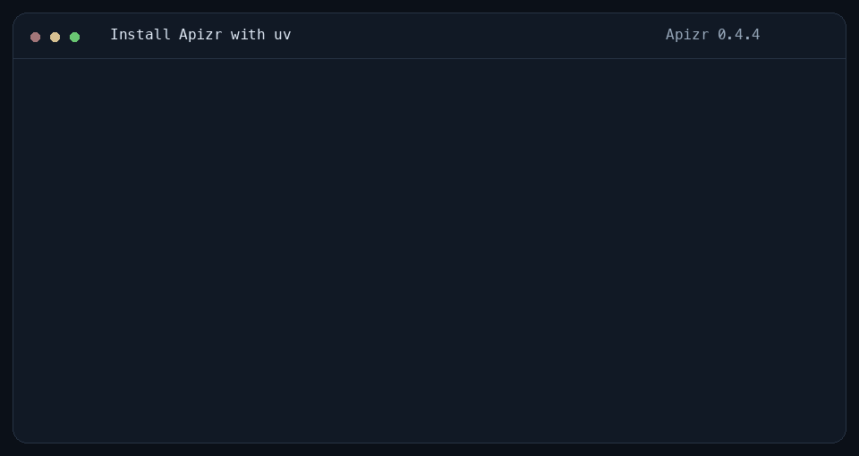 Install Apizr 0.4.4 with uv