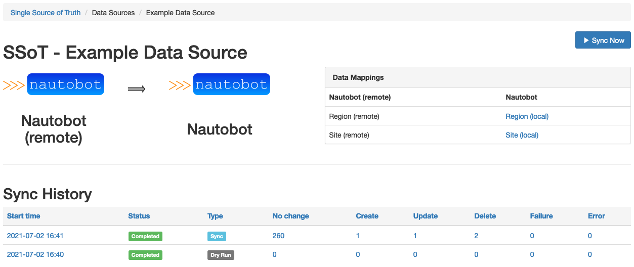 Data Source Detail View