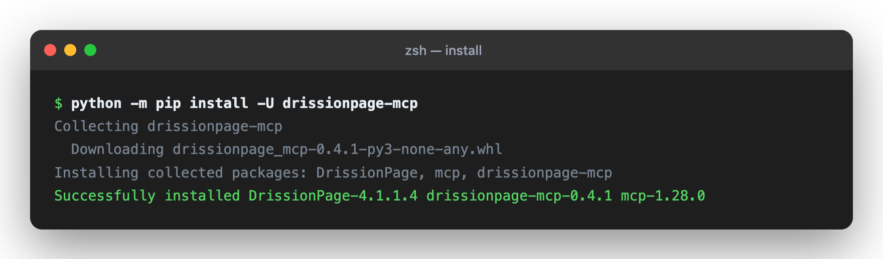 pip install drissionpage-mcp