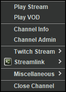Screenshot of Chatty menu
