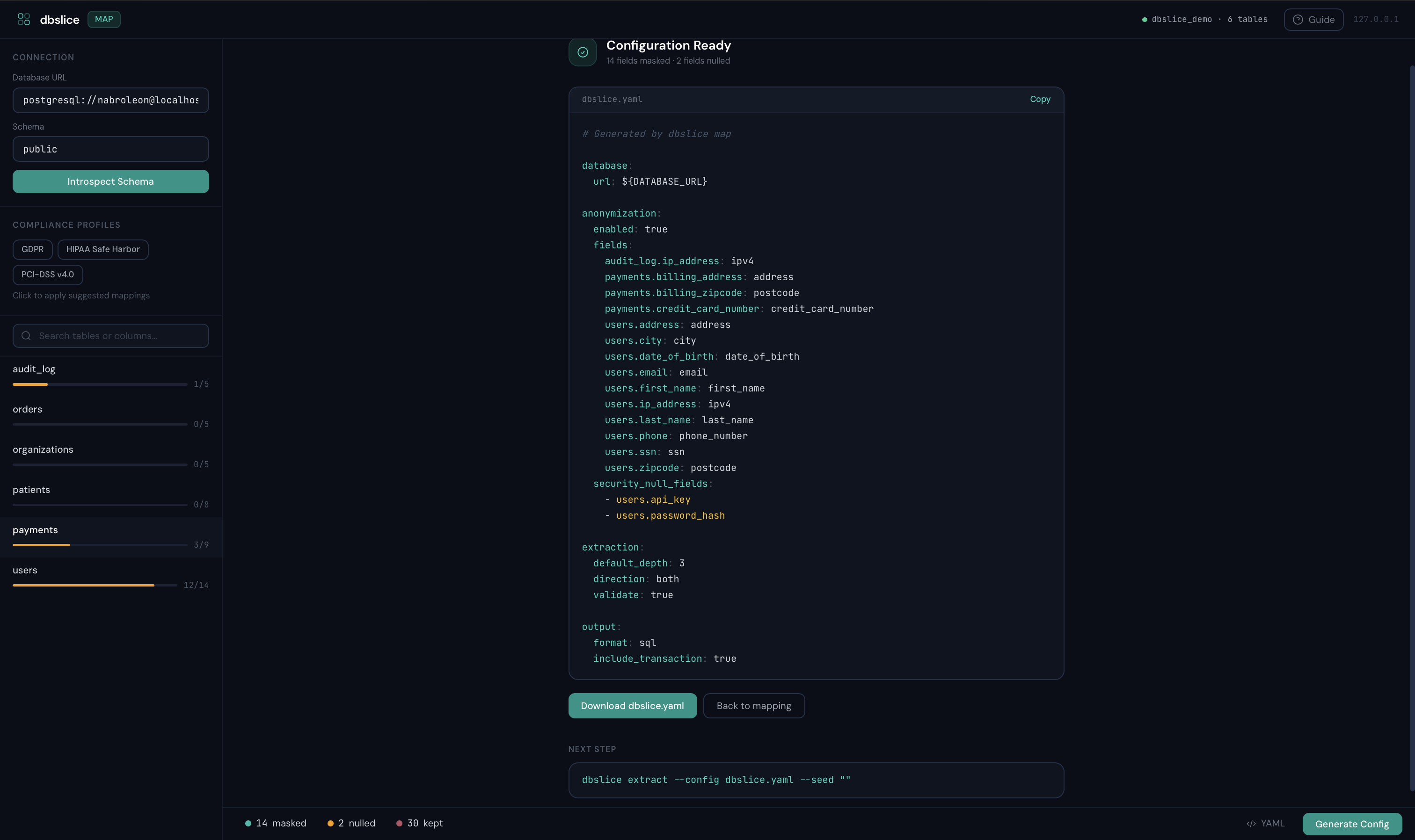 Generated config