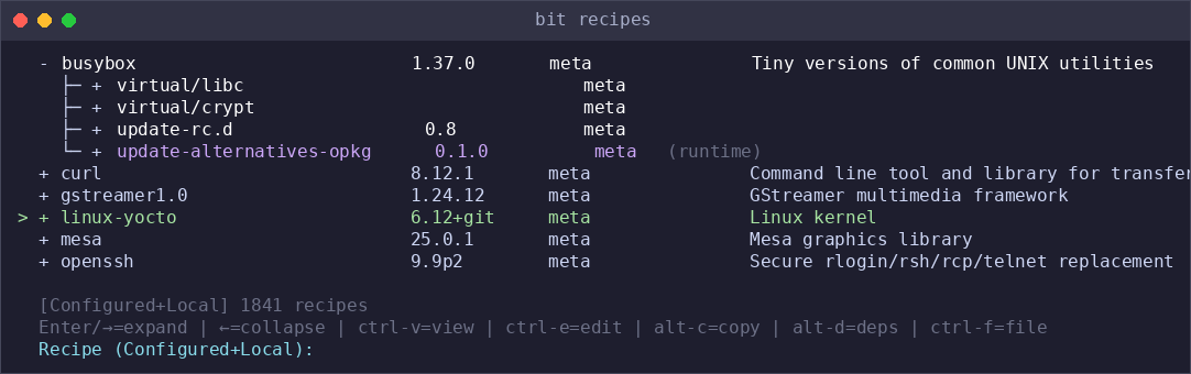 Recipe Dependencies