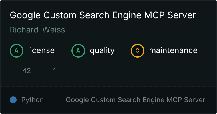 Google Custom Search Engine Server MCP server