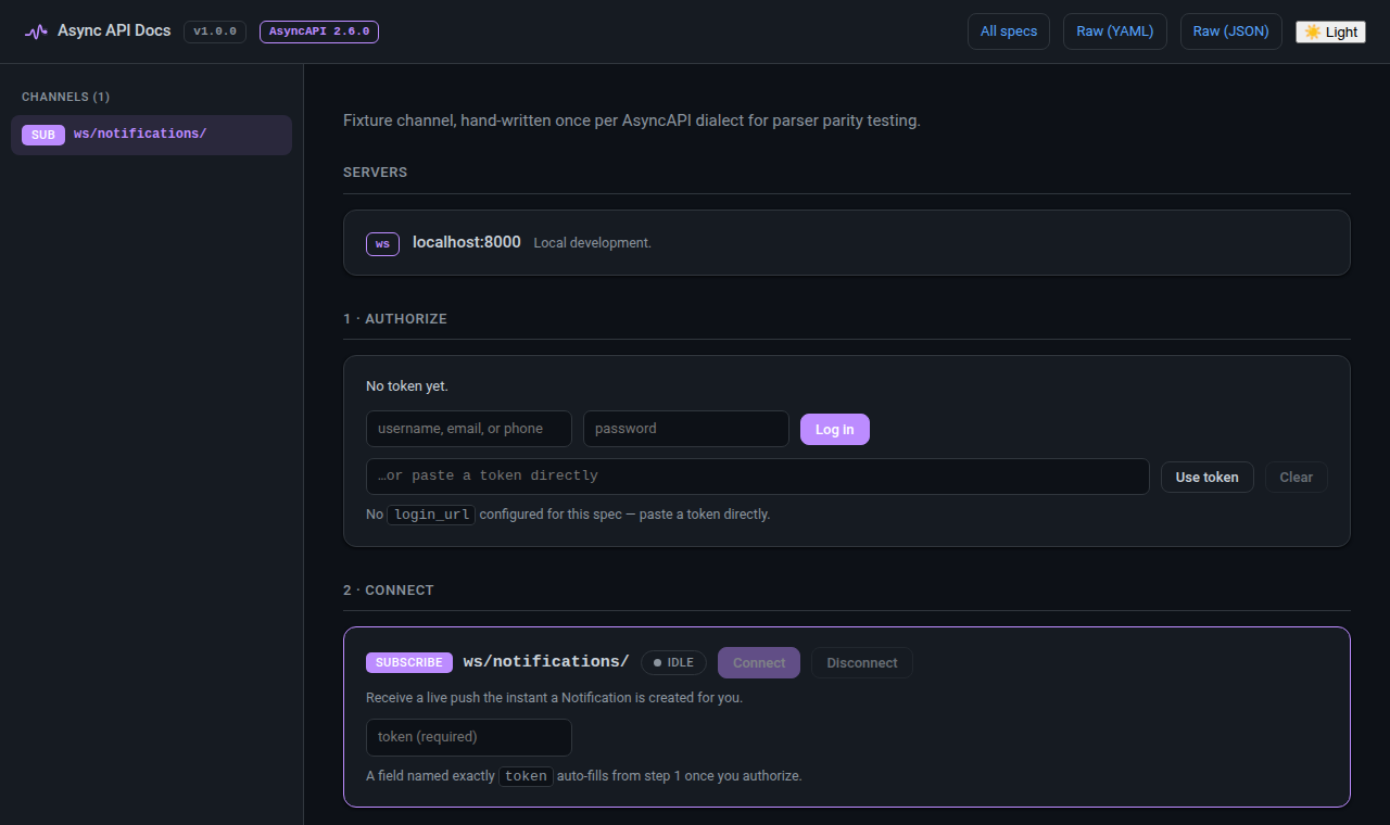 Console page