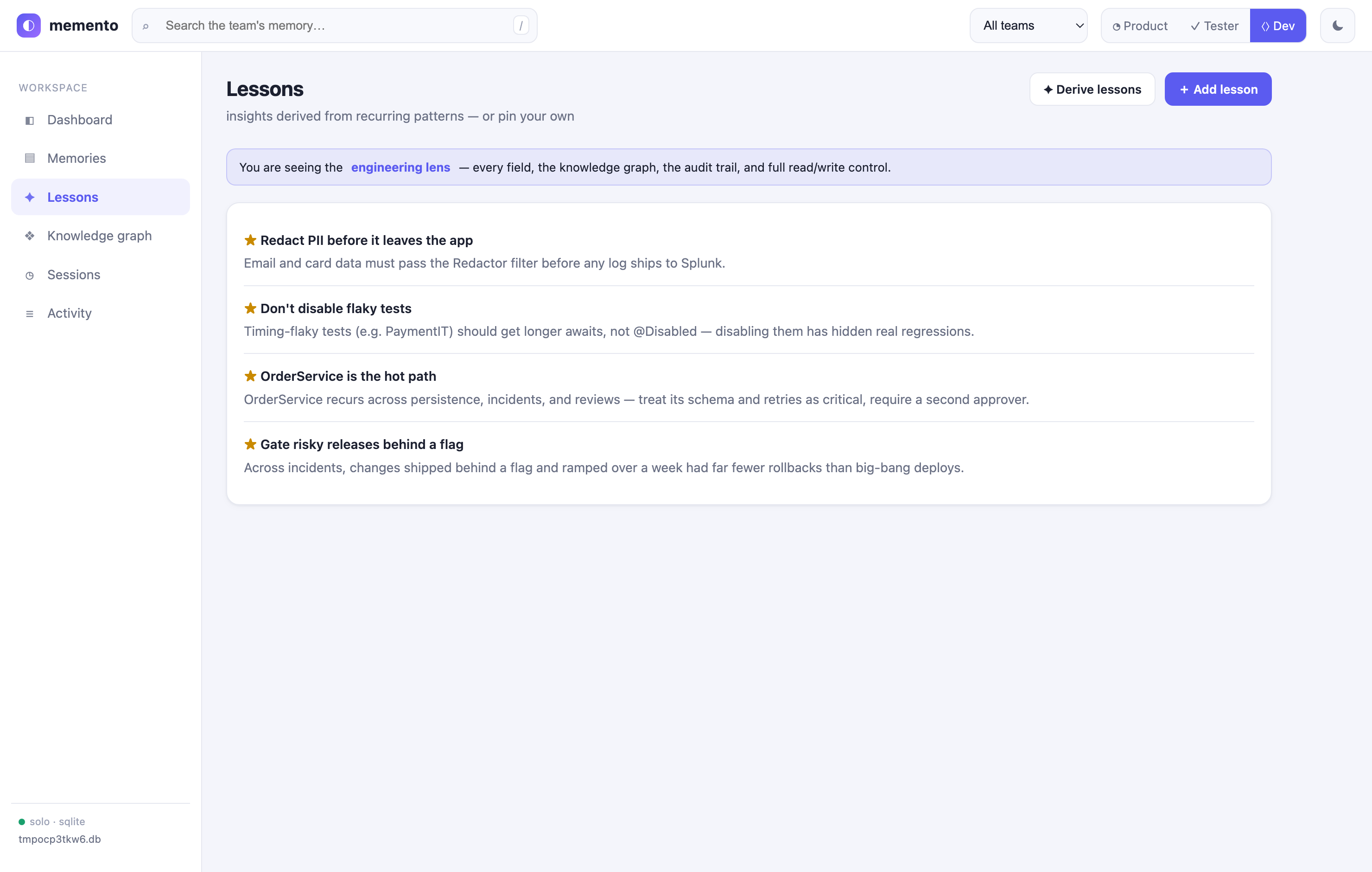 Lessons distilled from recurring patterns