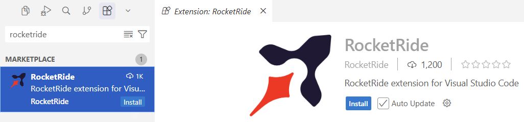 Install RocketRide extension
