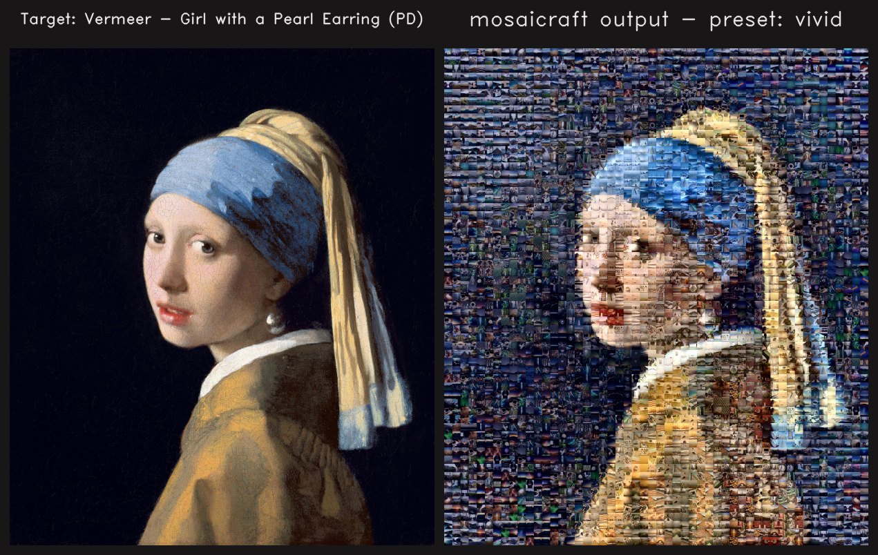 Target vs mosaicraft output