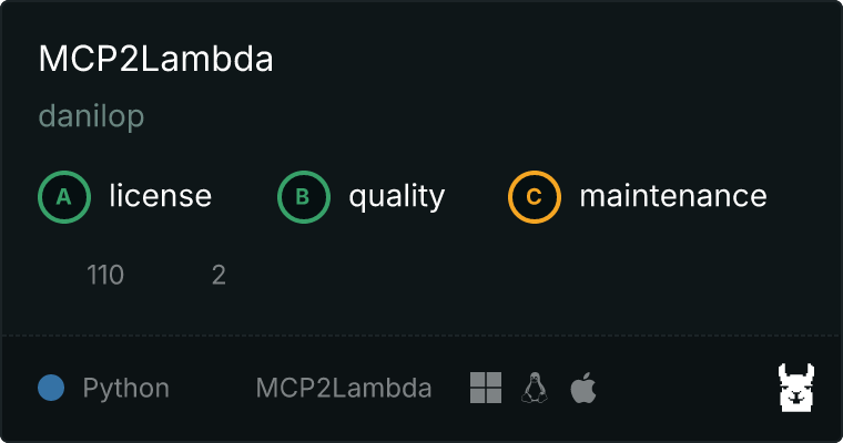 MCP2Lambda MCP server