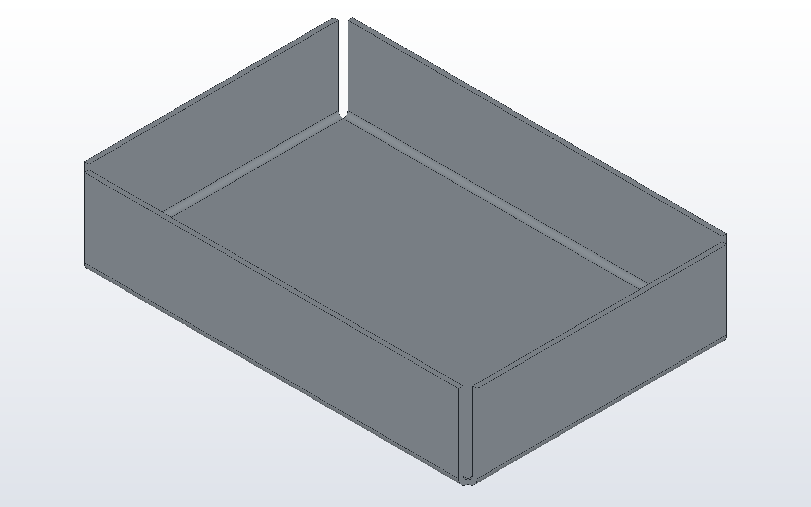 A sheet metal tray