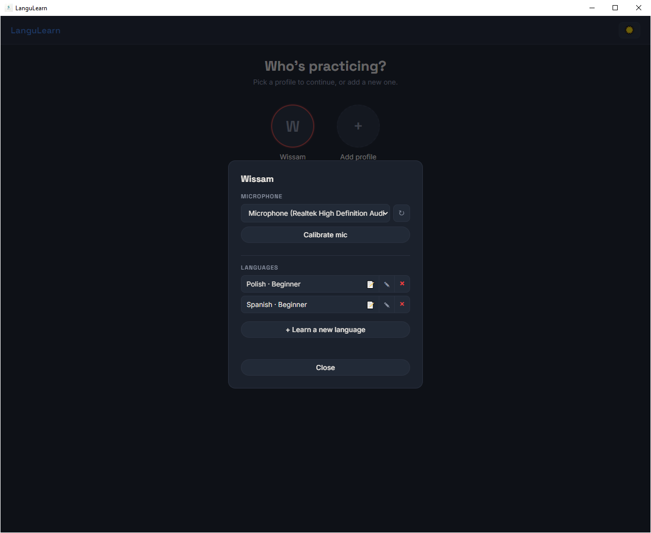Profile Page