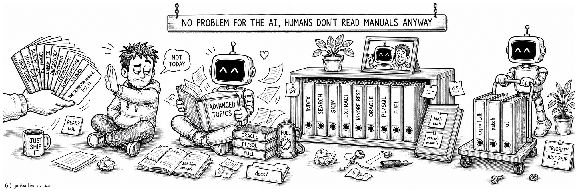 No problem for the AI, humans don't read manuals anyway