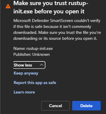 Rust error - keep anyway
