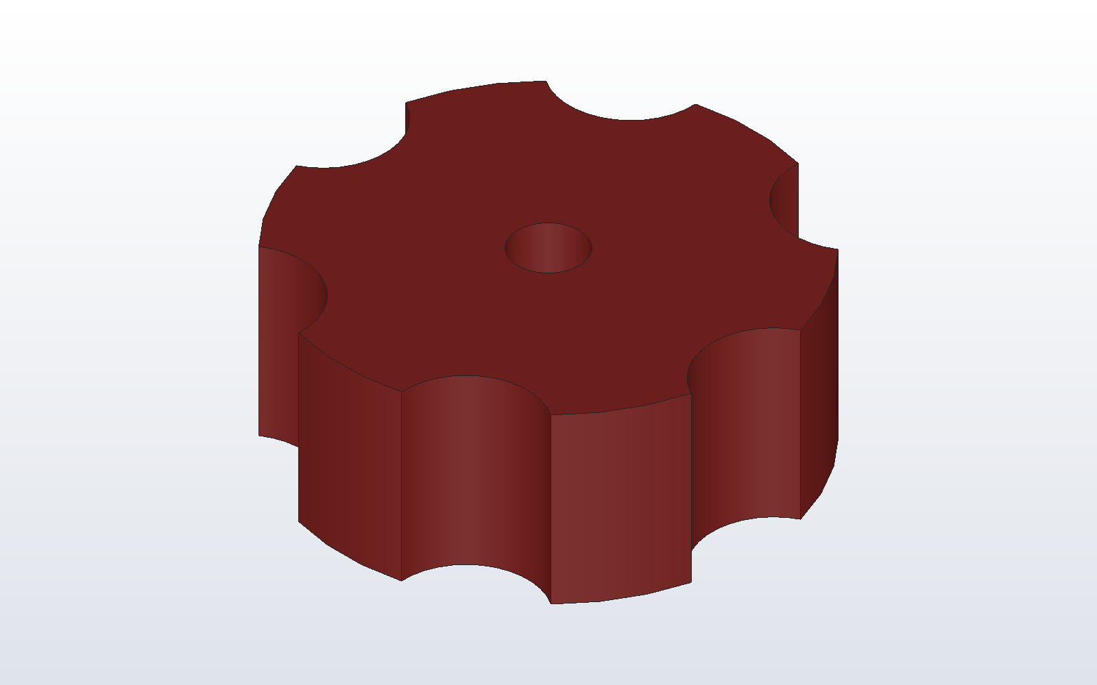 A scalloped knob