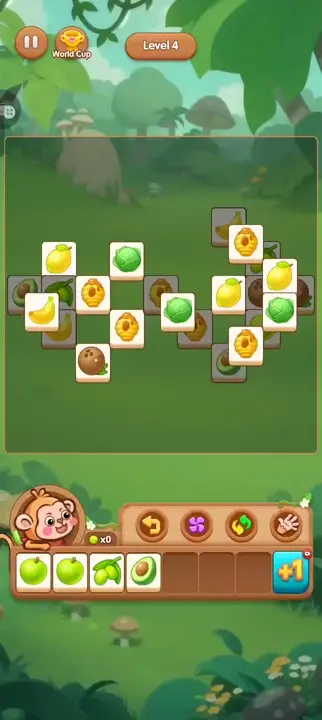 Beat a fruit tile-match game on its own