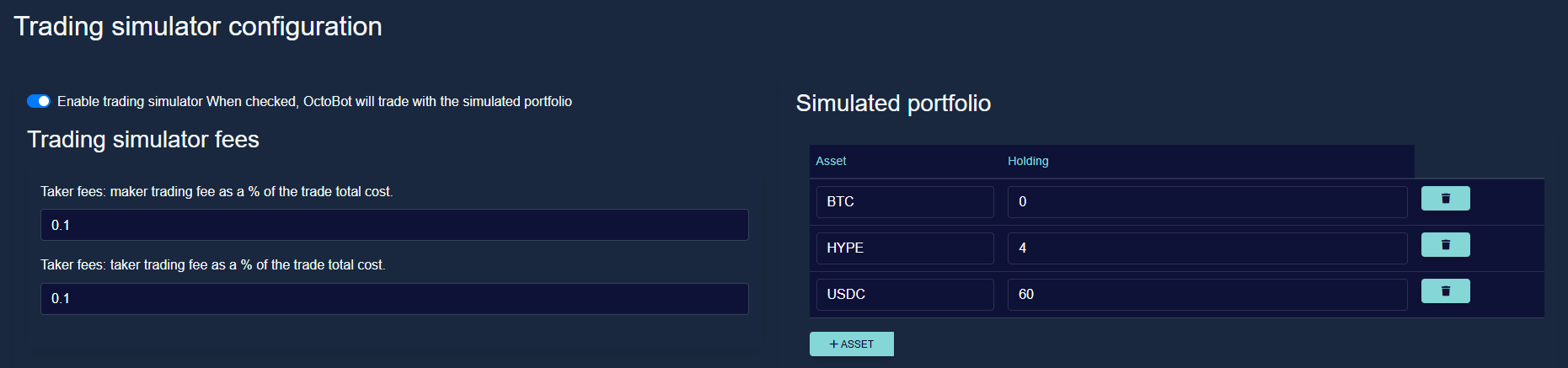 octobot market making paper trading configuration