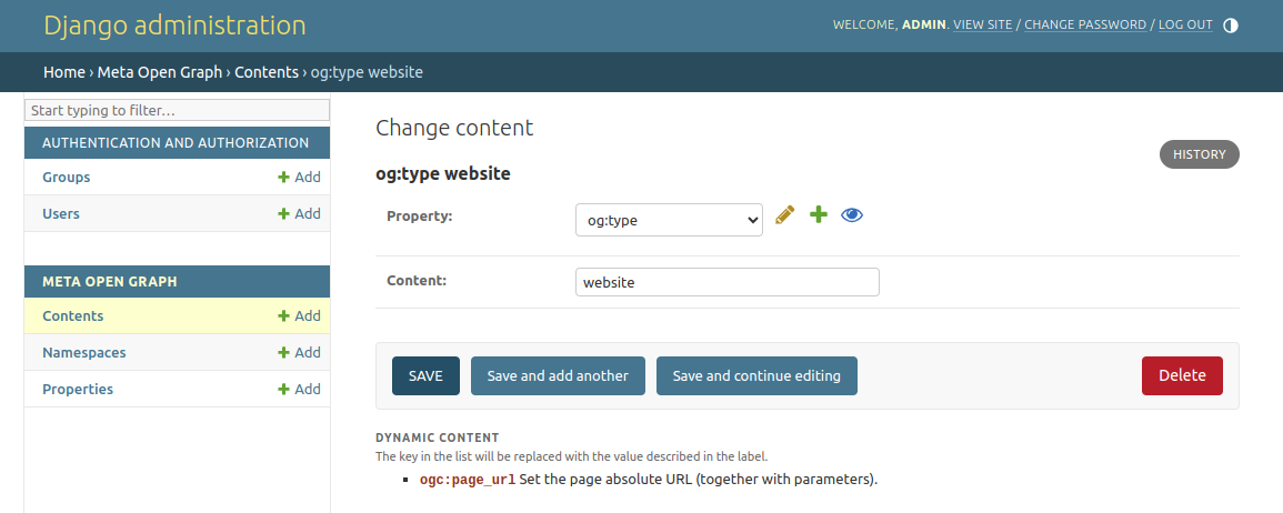 Content form