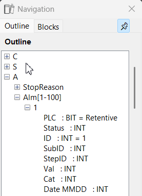 Outline dock screenshot